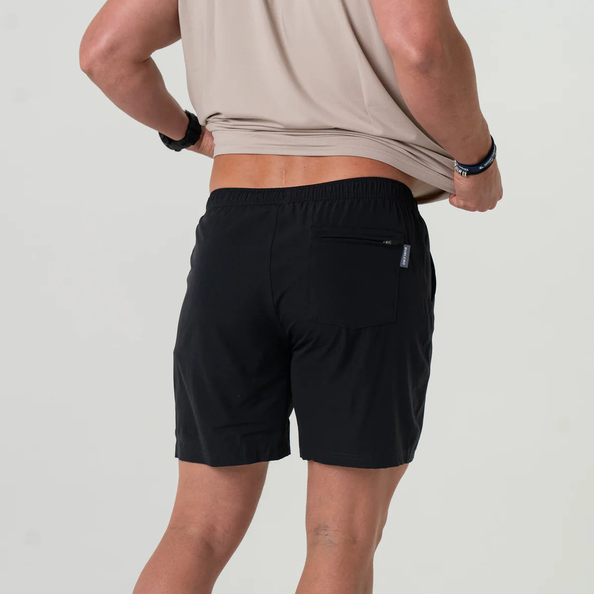 Athletic Short - Heather Black - Retro Duck Camo Liner 7"