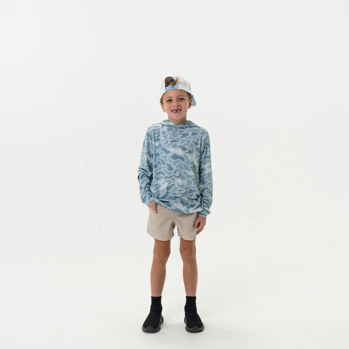 Youth Performance Hoodie - Seaside Camo