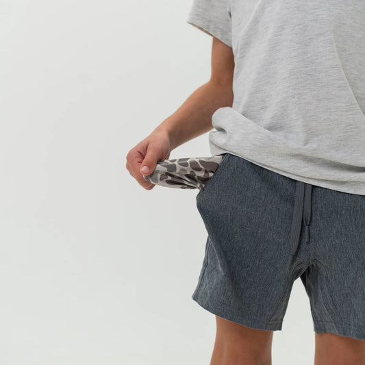 Youth Athletic Short - Grizzly Grey - Deer Camo Liner