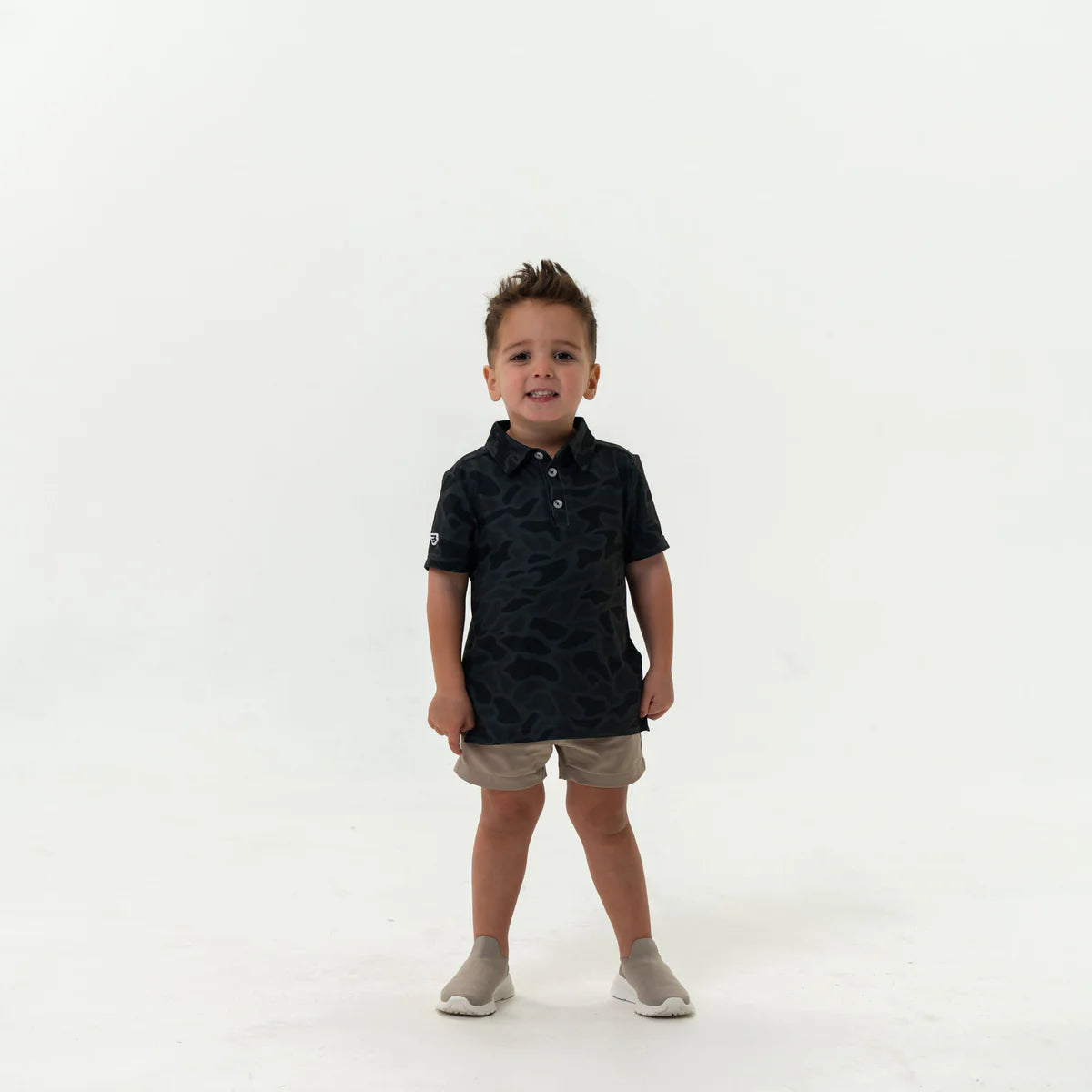 Youth Polo - Black Camo