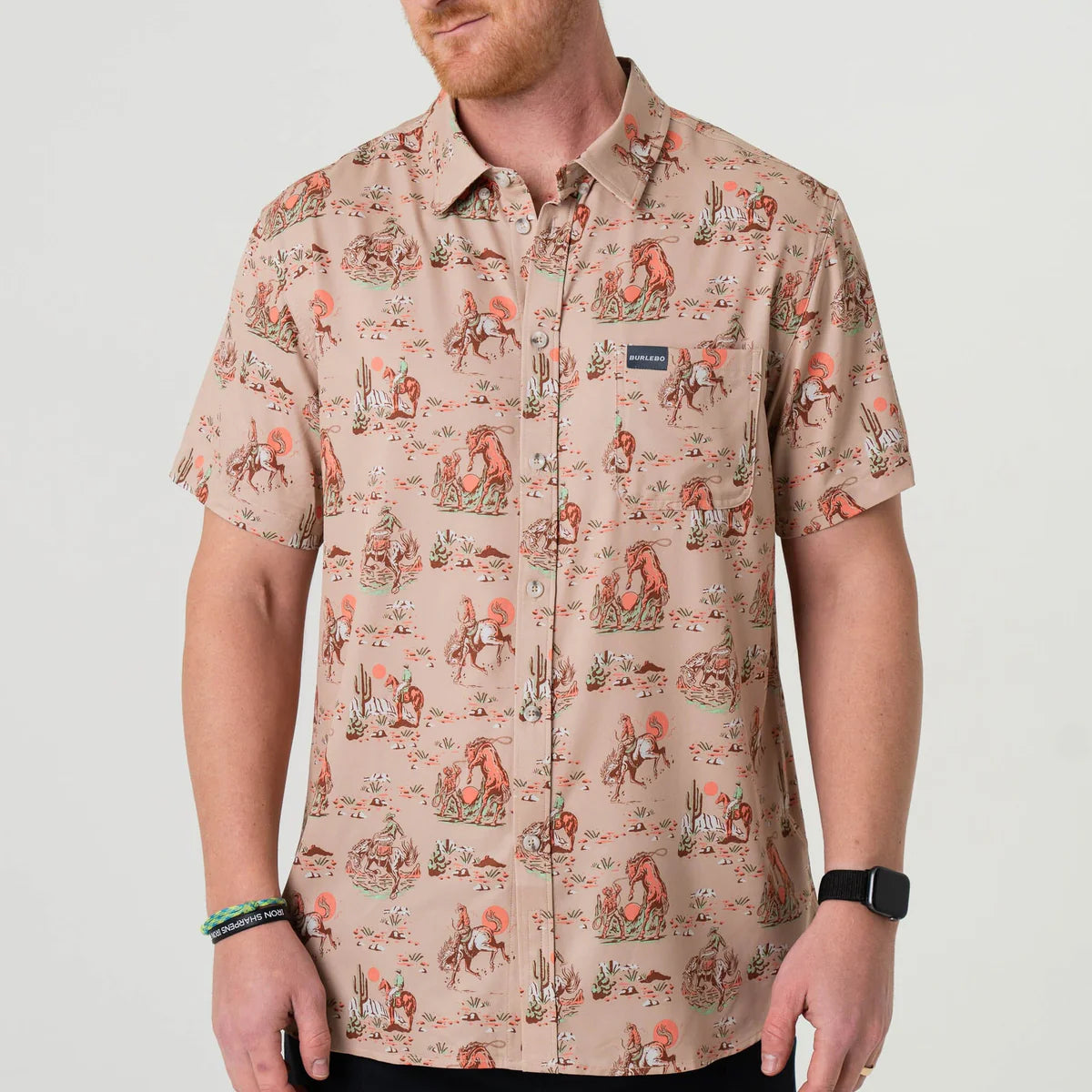 Performance Button Up - Cowboy Up Khaki