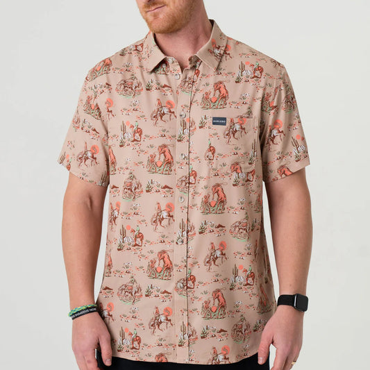 Performance Button Up - Cowboy Up Khaki