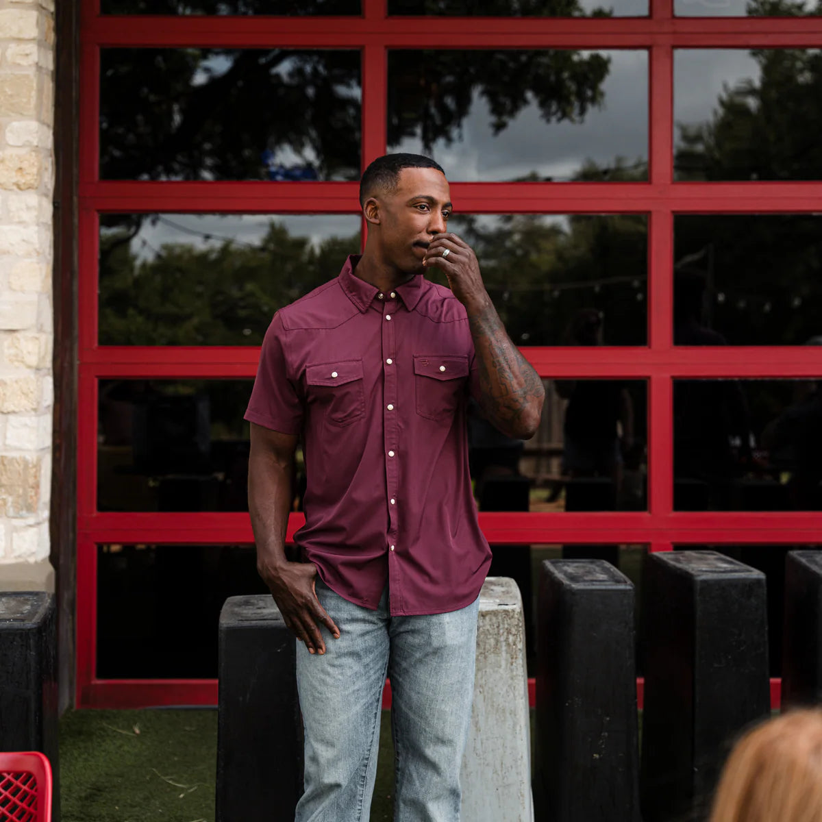 Performance Western Shirt - Maroon