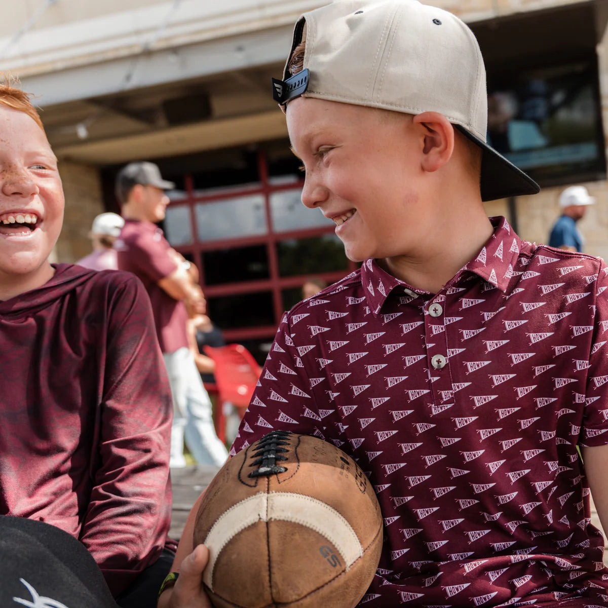Youth Performance Polo - Howdy Pennants Maroon