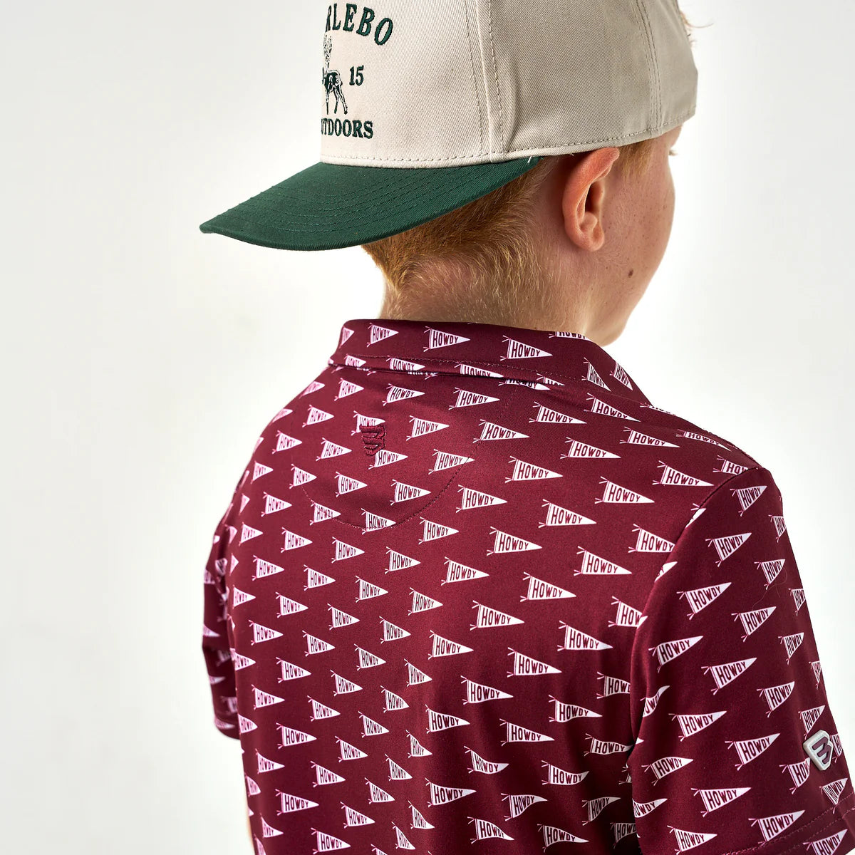 Youth Performance Polo - Howdy Pennants Maroon