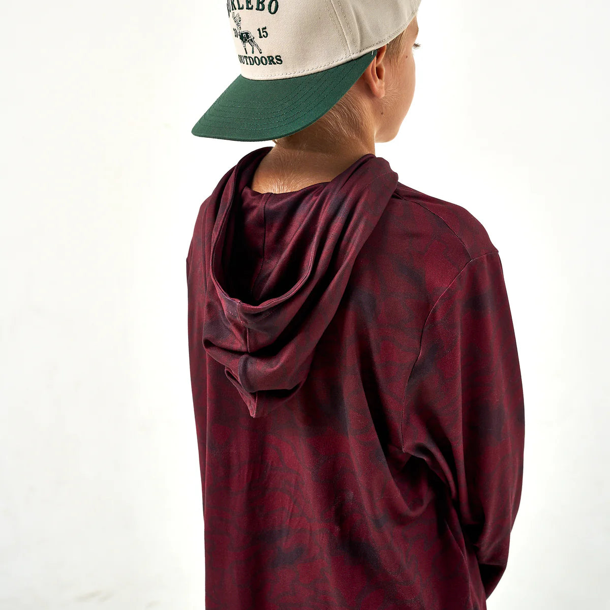 Youth Performance Hoodie - Maroon Texas Camo