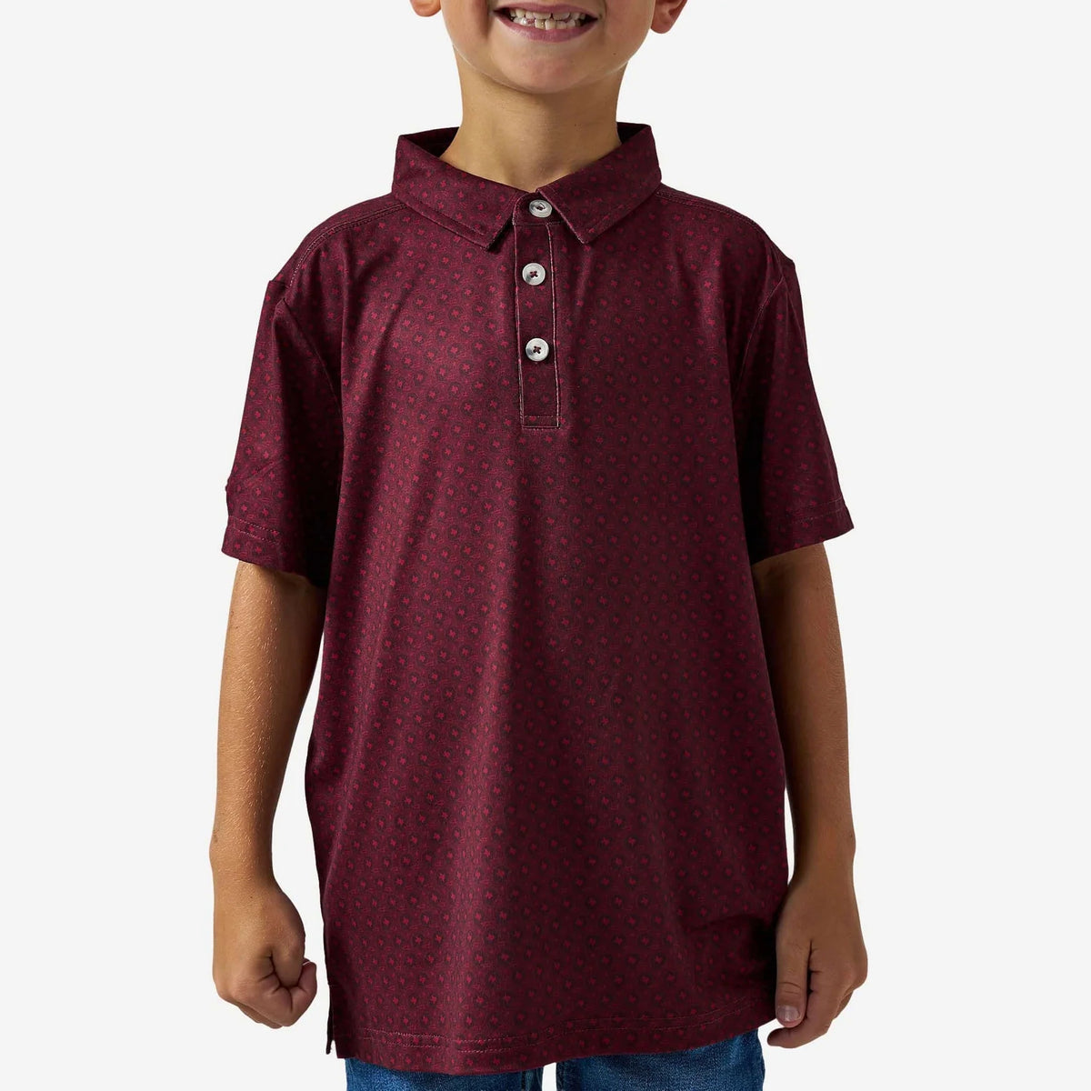 Youth Polo - Vintage Helmets - Maroon