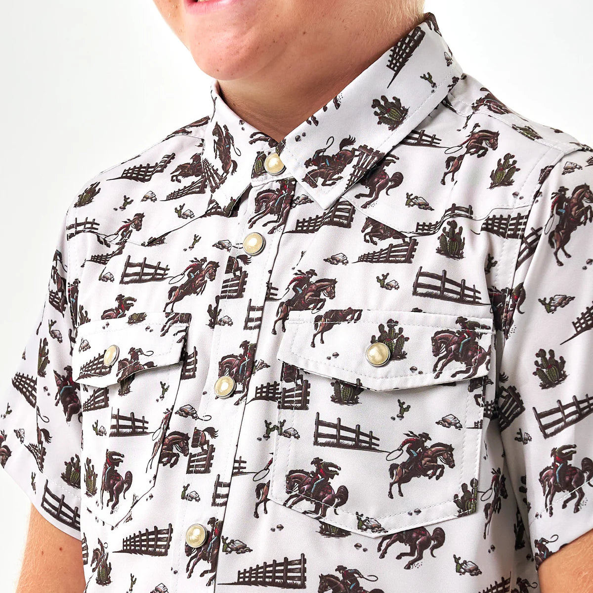 Youth Performance Western Shirt - Cowboy Country