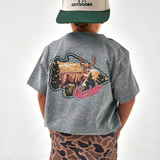 Hill Country Buck - Youth SS Tee - Dark Heather Grey