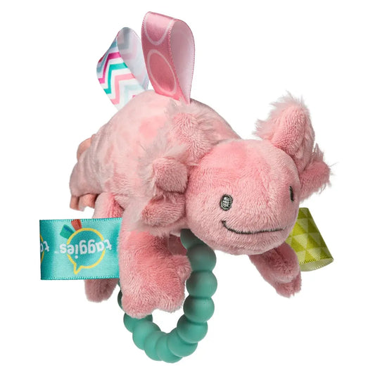 Taggies Lizzy Axolotl Teether Rattle – 9″