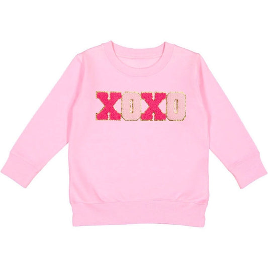 Xoxo Patch Valentine's Day Sweatshirt - Pink - Kids
