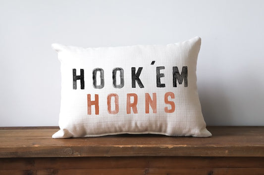 Hook Em Horns Poster - Piped Burnt Orange