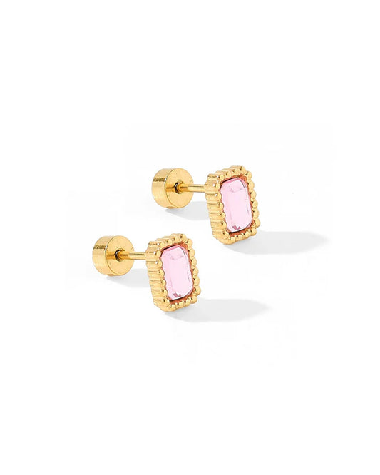 Madison Pink - Screwback Stud Earring