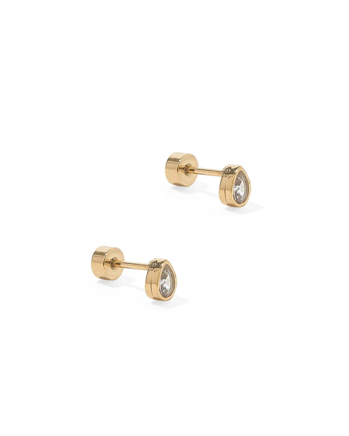 Paloma Pear Gold - Screwback Stud Earring