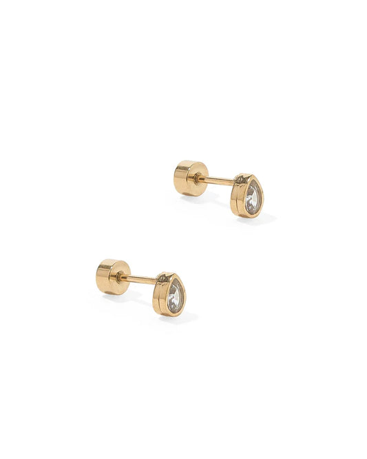 Paloma Pear Gold - Screwback Stud Earring