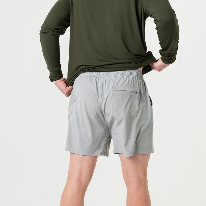 Athletic Short - Light Grey - Grey Aztec Liner 7"