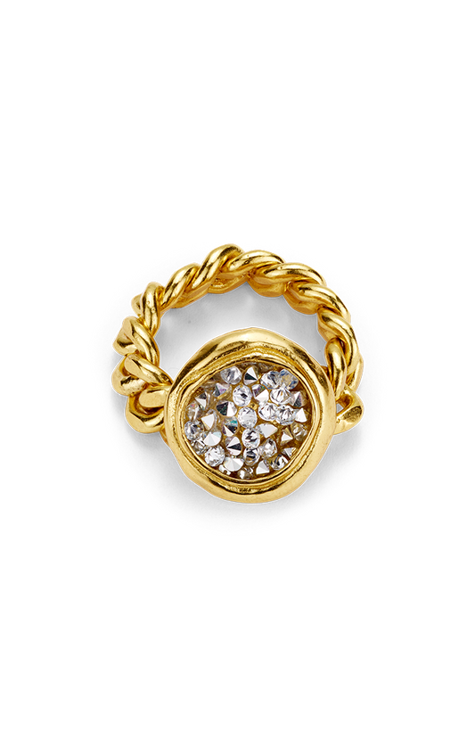 Kristal Dome Figaro Ring - 6